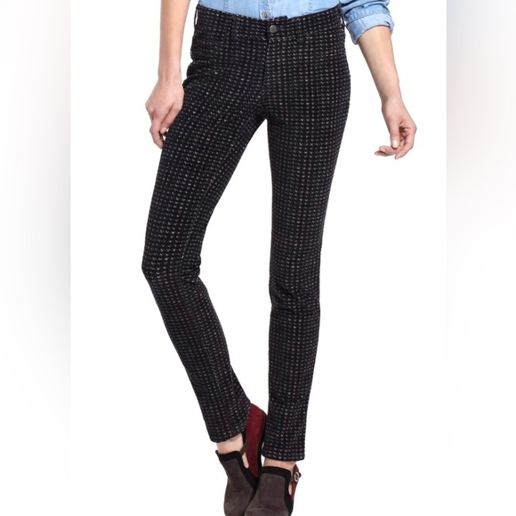 Pilcro and the Letterpress Serif fit Corduroy Print Pants Navy multi Womens 27 - Picture 1 of 13